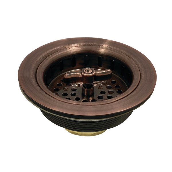 Gourmet Scape K212AC Tacoma Spin & Seal Sink Basket Strainer, Antique Copper K212AC